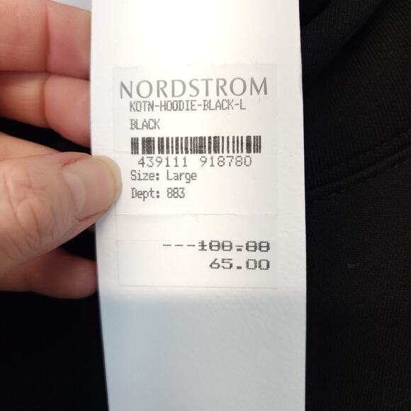 Goodee x Kotn Hoodie Size L Black Relaxed Fit 100% Cotton Urban Street Luxe Cali - Picture 15 of 16